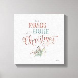 Toile Toutes les routes mènent à la maison pour Noël