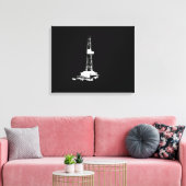 Toile Tracé de perçage Silhouette blanc sur noir (Insitu(Salon))