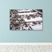 Toile Traces ferroviaires en Neige (toile) (Insitu (Plancher de Bois))
