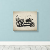 Toile Tracteur vintage (Insitu (Plancher de Bois))