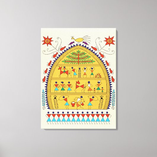 Toile Traditional Indian Folk Art Canvas – Handcrafted (Recto)
