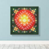 Toile Traditional Latvian folk art with symbols painting (Insitu (Plancher de Bois))