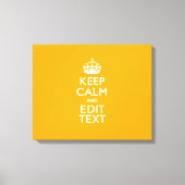 Toile Traffic Yellow Background Keep Calm And Your Text (Recto)