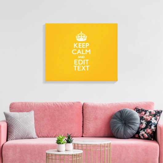 Toile Traffic Yellow Background Keep Calm And Your Text (Insitu(Salon))