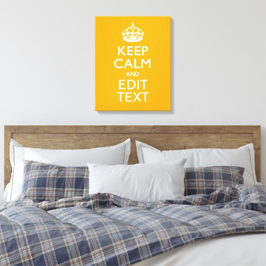 Toile Traffic Yellow Background Keep Calm And Your Text (Insitu(Chambre))