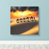 Toile Train à chameaux traversant le désert (Insitu (Plancher de Bois))