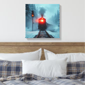 Toile "Train à vapeur dans une forêt enneigée d'hiver" (Insitu(Chambre))