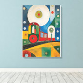 Toile Train coloré Peinture d'art Abstrait (Insitu (Plancher de Bois))