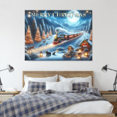 Toile Train de Noël avec lanternes et animaux de la forê (Insitu(Chambre))