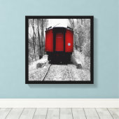 Toile Train démodé de vapeur avec la cambuse rouge (Insitu (Plancher de Bois))