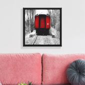 Toile Train démodé de vapeur avec la cambuse rouge (Insitu(Salon))
