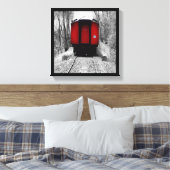 Toile Train démodé de vapeur avec la cambuse rouge (Insitu(Chambre))
