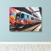 Toile Train graffiti (Insitu (Plancher de Bois))