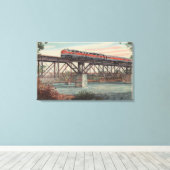 Toile Train-Le Tippecanoe / Traversée de la rivière Tipp (Insitu (Plancher de Bois))