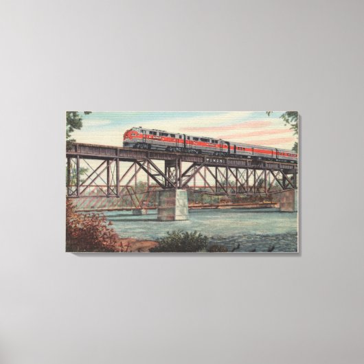 Toile Train-Le Tippecanoe / Traversée de la rivière Tipp (Recto)