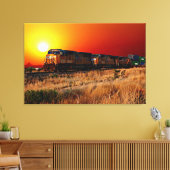 Toile Train Locomotive Diesel Sunset 48"x32" Large (Insitu(Salon))