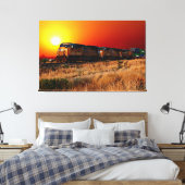 Toile Train Locomotive Diesel Sunset 48"x32" Large (Insitu(Chambre))
