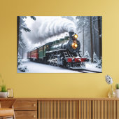 Toile Train neigeux dans le paysage hivernal (Insitu(Salon))