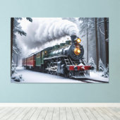 Toile Train neigeux dans le paysage hivernal (Insitu (Plancher de Bois))
