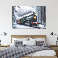 Train neigeux dans le paysage hivernal