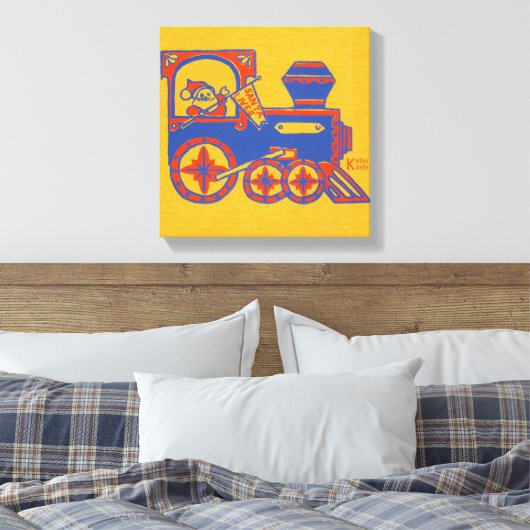 Toile Train père Noël (Insitu(Chambre))