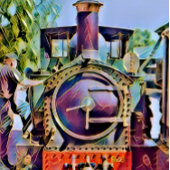 TOILE TRAINS À VAPEUR