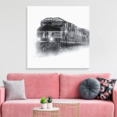 Toile Trains de train noir et blanc (Insitu(Salon))
