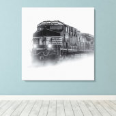 Toile Trains de train noir et blanc (Insitu (Plancher de Bois))