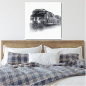 Toile Trains de train noir et blanc (Insitu(Chambre))