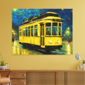 Toile tramway jaune sur une nuit étoilée -Budapest (Insitu(Salon))