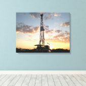 Toile Tranche de forage au coucher du soleil (Insitu (Plancher de Bois))