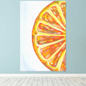 Toile Tranche de fruit orange juteuse (Insitu (Plancher de Bois))