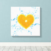 Toile Tranche d'orange en forme de coeur (Insitu (Plancher de Bois))