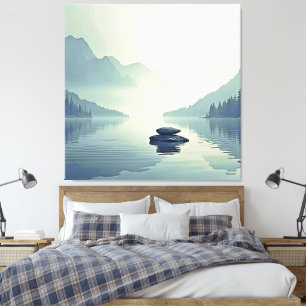Toile Tranquil Mountain Lake Serenity