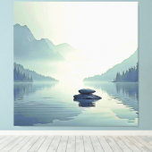 Toile Tranquil Mountain Lake Serenity (Insitu (Plancher de Bois))