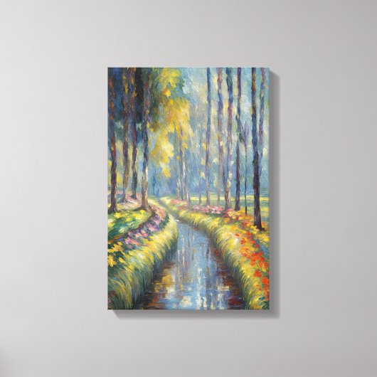 Toile Tranquil River Path Impressionniste Paysage Art (Recto)