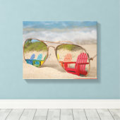 Toile transat réflexion dans les lunettes de soleil avia (Insitu (Plancher de Bois))