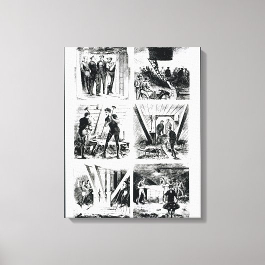 Toile Travailler dans les caissons, construire Brooklyn (Recto)