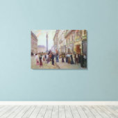 Toile Travailleurs quittant la Maison Paquin (Insitu (Plancher de Bois))