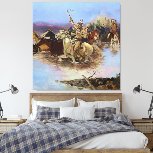Toile "Traverser la rivière" par Charles M Russell (Insitu(Chambre))
