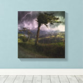 Toile Tree Blowing in the Wind During a Thunder Storm (Insitu (Plancher de Bois))