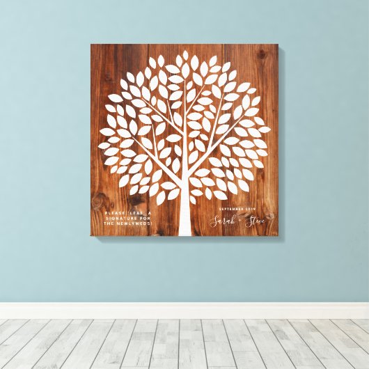 Toile Tree Mariage Guest Book avec 130 Feuilles (Insitu (Plancher de Bois))