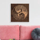 Toile Tree of Life Yin Yang with Wood Grain Effet (Insitu(Salon))