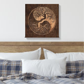 Toile Tree of Life Yin Yang with Wood Grain Effet (Insitu(Chambre))