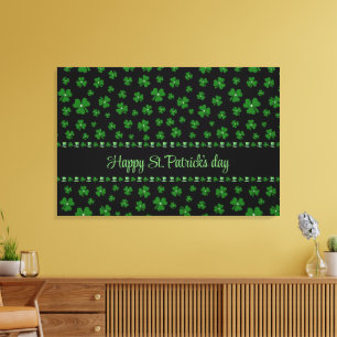 Toile Trèfle personnalisé de la Saint-Patrick sur fond n