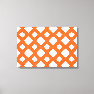 Toile treillis orange en blanc