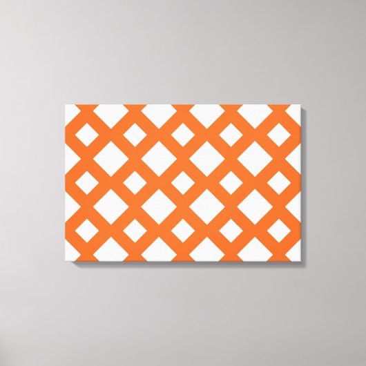Toile treillis orange en blanc (Recto)
