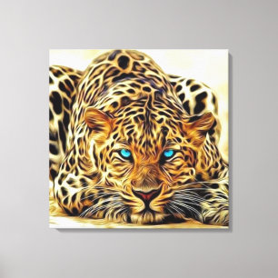Toile Trending Leopard Blue Eyes