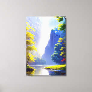Toile Très Beau Paysage De Nature Sérène Peinture
