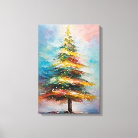 Toile Très unique arbre de Noël coloré (Recto)